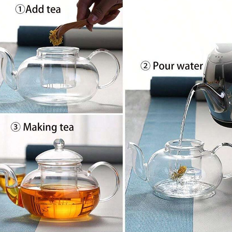 Glass Tea Pot Kettle With Infuser