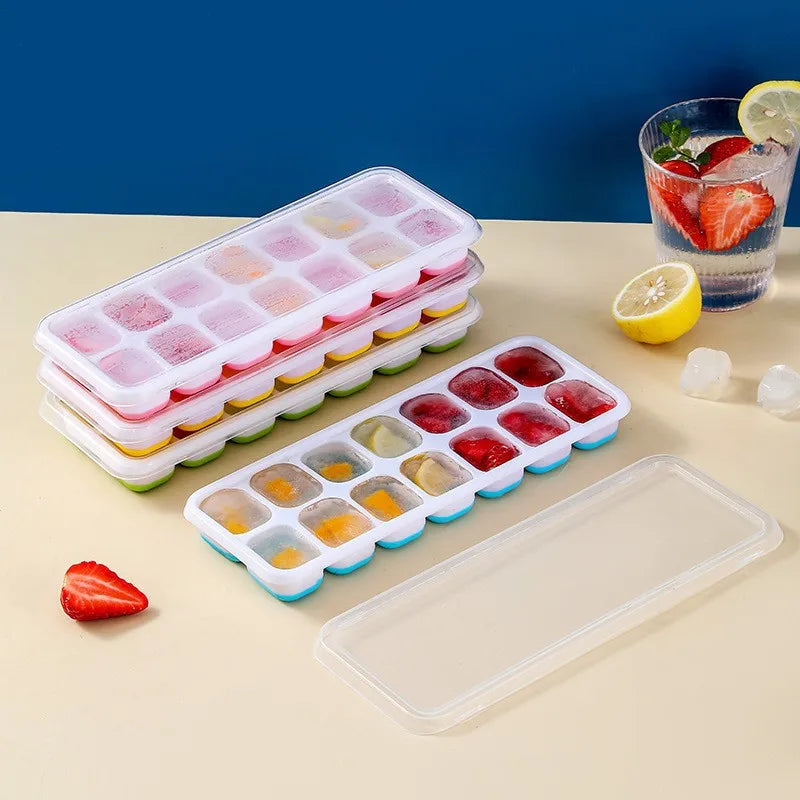 14 Grid Ice Cubes Tray With Lid