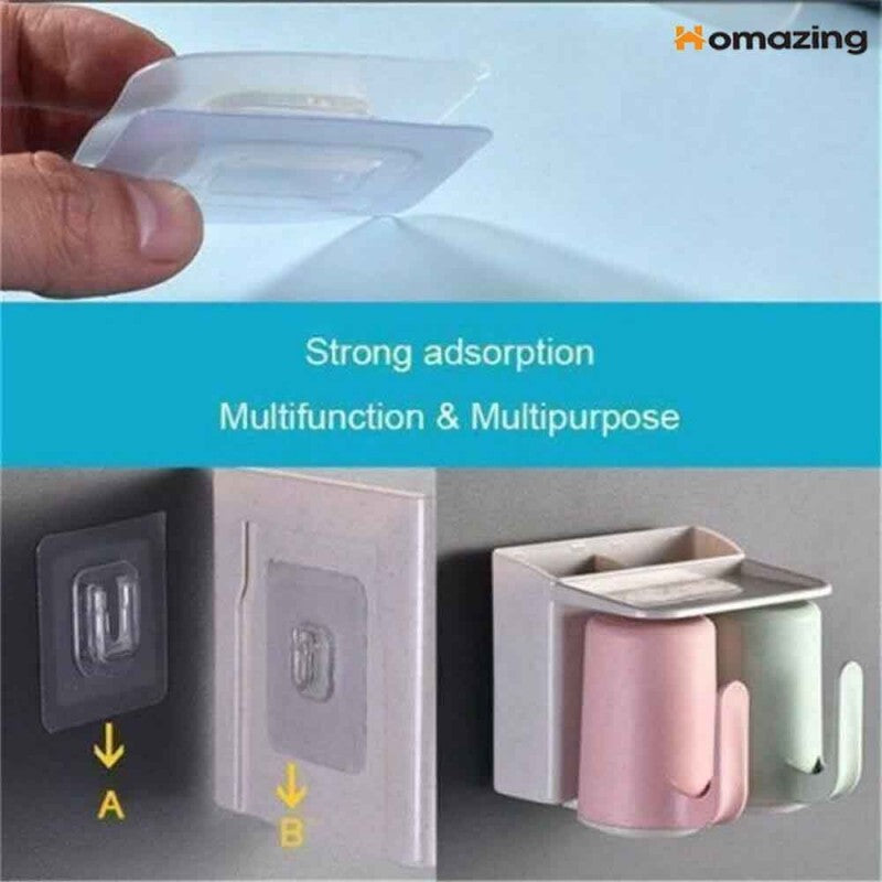 6 Pcs Double Sided Hooks Adhesive Wall Hanger