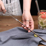 5 Pcs Steel Straws Set Reusable