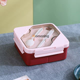 Food Storage Lunch Box 3 Compartment With Spoon