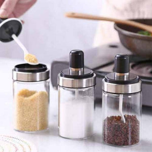 Kitchen Condiment Jar With Spoon