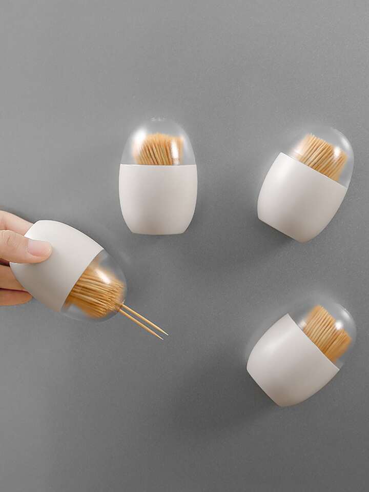 Egg Shape Magnetic Toothpick Storage Container