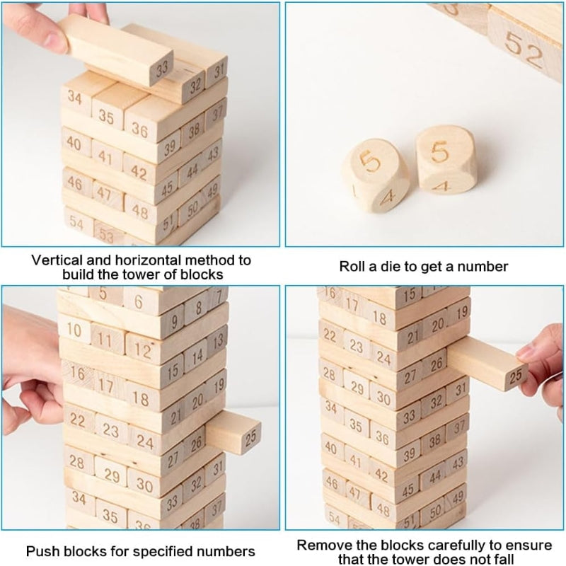 Wooden Jenga - 60 Pcs