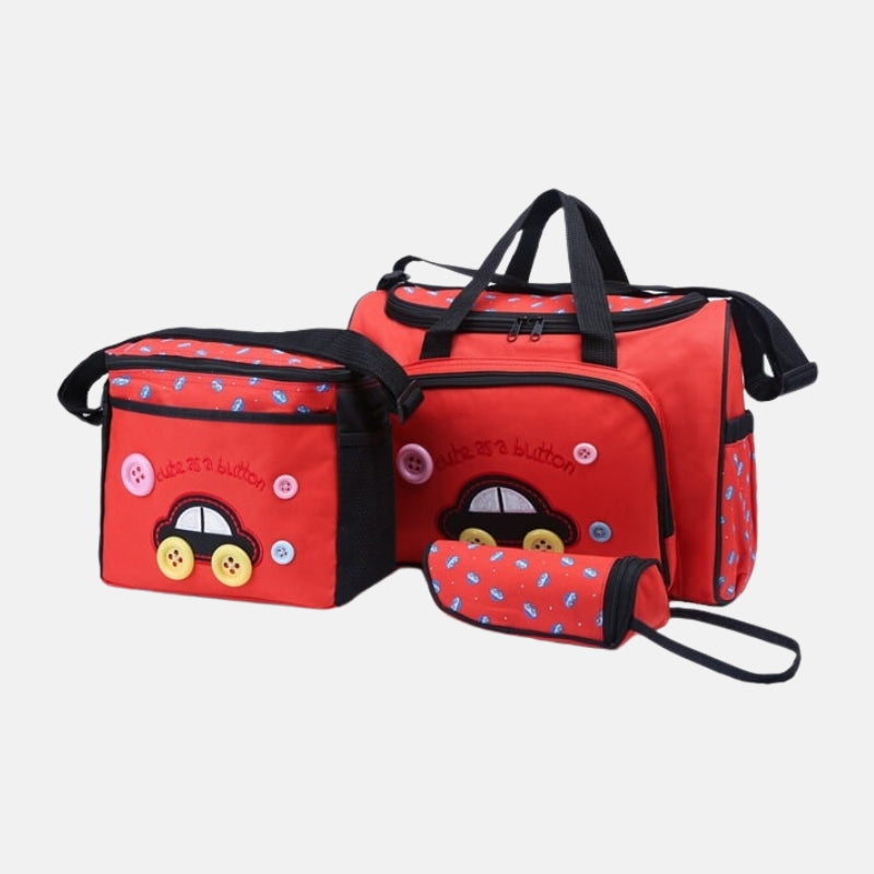 Car Baby Diaper Bag - 4 Pcs - Red (Deal)