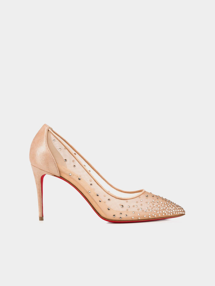 Christian Louboutin Follies Strass 85mm Heels Pumps - Version Light Silk