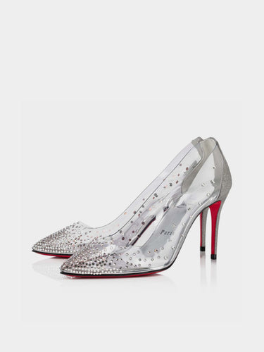 Christian Louboutin Degrastrass PVC 85mm Heels Pumps - Silver