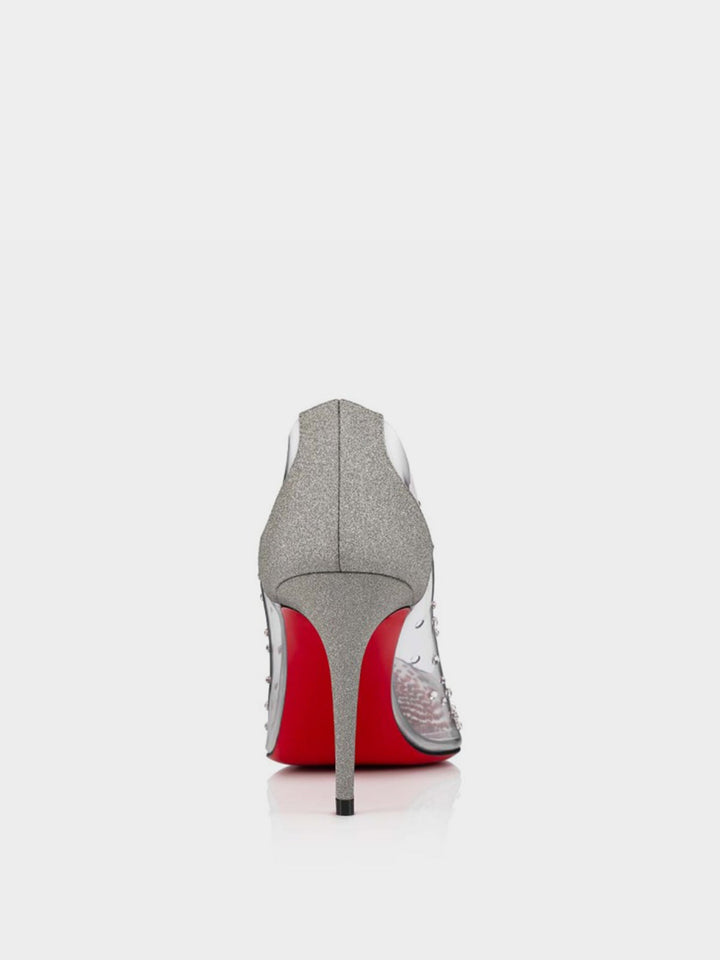 Christian Louboutin Degrastrass PVC 85mm Heels Pumps - Silver