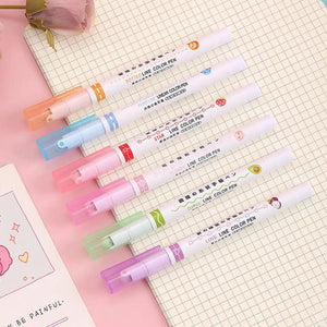 6Pcs Multi-Shaped Highlighting Roller Pens