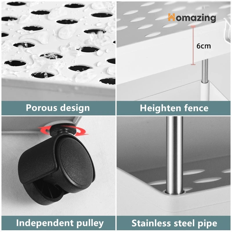 3-Tier Trolley Organizer With Wheels