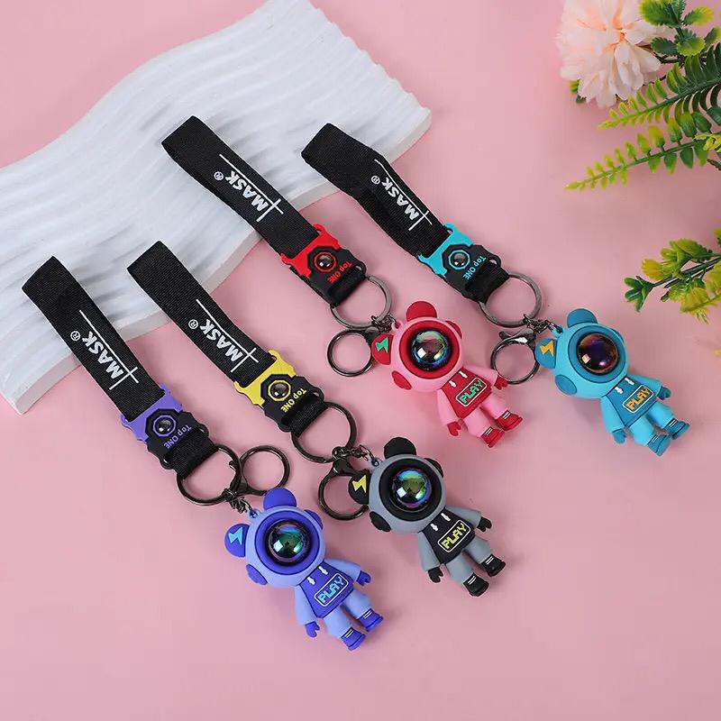 1 Pcs High Quality 3D Astronaut Keychain With Strap(Random Colour)