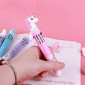 1 Pcs Unicorn 10 in 1 MultiColor Ball Point Pen