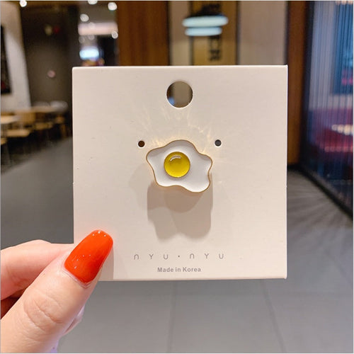 Cute Half Fried Egg Brooch Pin