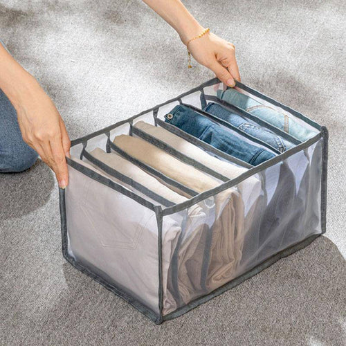 3 Pcs 7-Grid Washable Wardrobe Jeans Shirts Clothes Storage Organizer