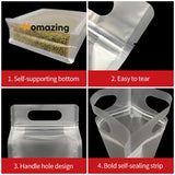 4Pcs Transparent Food Storage Bags With Handle