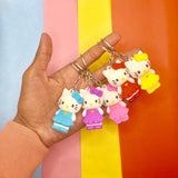 1 Pcs Hello Kitty Doll Rubber Keychain(Random Colour)