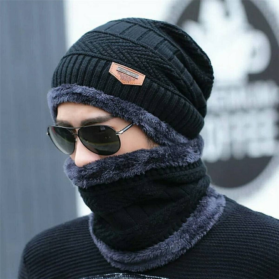 2-Pieces Winter Beanie Hat Scarf Set