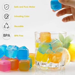 12 Pcs Multi-Colour Reusable 3D Plastic Ice Cubes