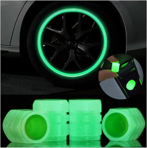 4 Pcs Car Tire Luminous Valve Stem