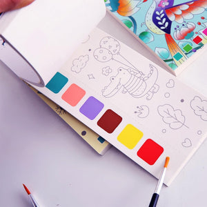 12 Pages Pocket Watercolor Painting Book for Kids