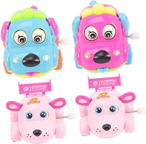 1 Pcs Wind-Up Friction Cute Puppy Toy Car(Random Colour)