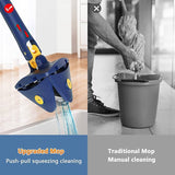 360° Rotatable Adjustable Triangle Cleaning Mop with Twist Squeeze