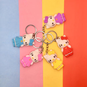 1 Pcs Hello Kitty Doll Rubber Keychain(Random Colour)