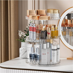 360 Rotating Adjustable Acrylic Cosmetic Storage Organizer