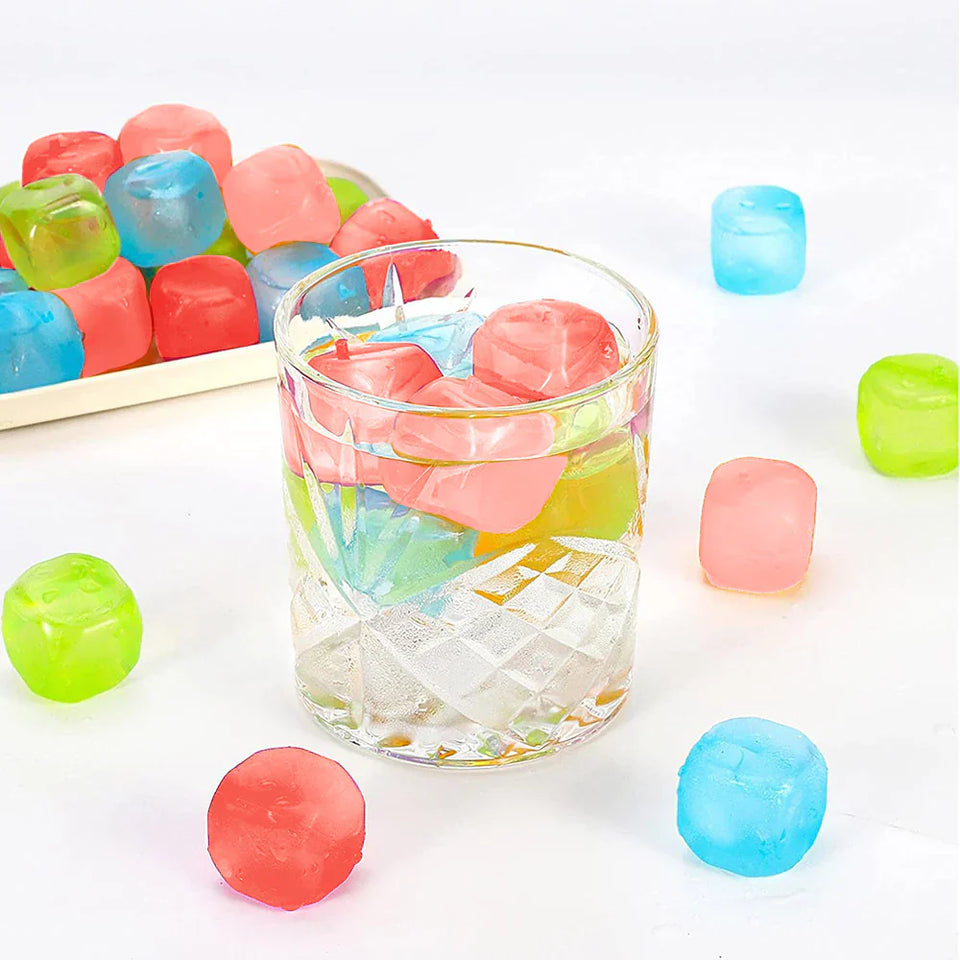 12 Pcs Multi-Colour Reusable 3D Plastic Ice Cubes