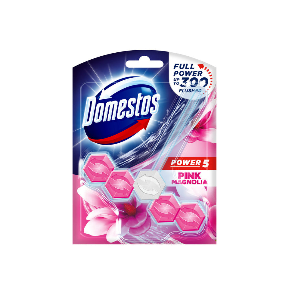 Domestos Power 5 Pink Magnolia Toilet Blocks 55g