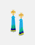 Tory Burch Roxanne Beaded Tassel Clip-on Earrings