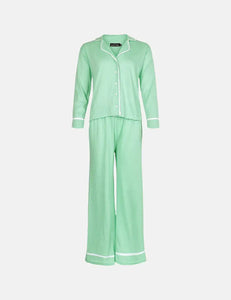 Boohoo Jersey Button Through PJ Trouser Set - Mint