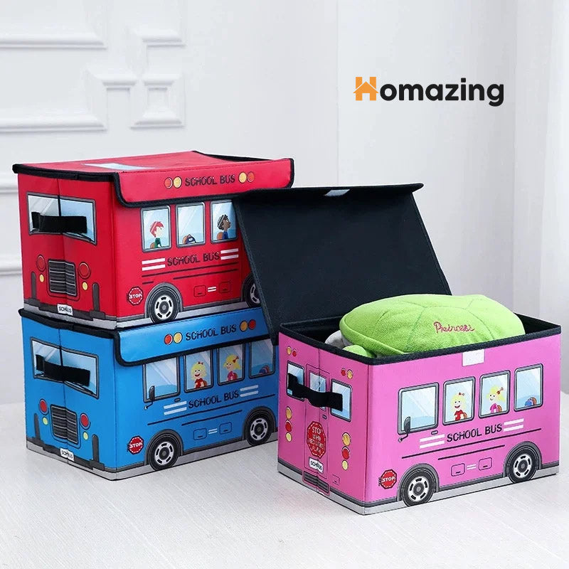 Foldable Bus Storage Box With Lid