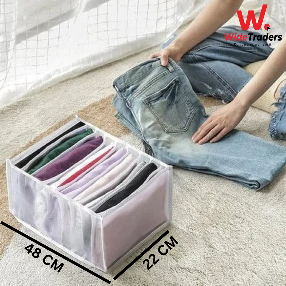 2Pcs 7 Grid Pants Organizer Storage Box