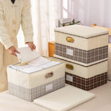 Foldable Cotton Linen Storage Boxes With Lid