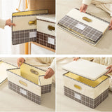 Foldable Cotton Linen Storage Boxes With Lid