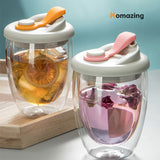 Double Wall Glass Mug With Lid