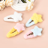 1 Pcs Sweet Cute Plush Star Hair Clip(Random Colour)