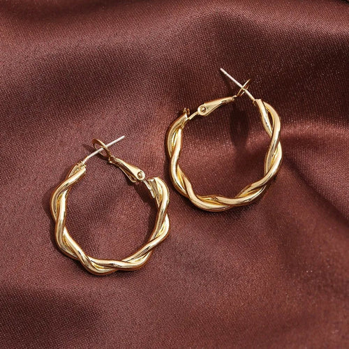 Curved Swirl Hoop Earrings