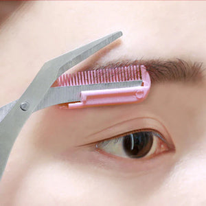 Eyebrow Trimmer Scissors With Comb Facial Hair Removal Grooming