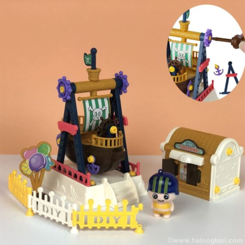 DIY Amusement Park Pirate Ship Toy For Kids