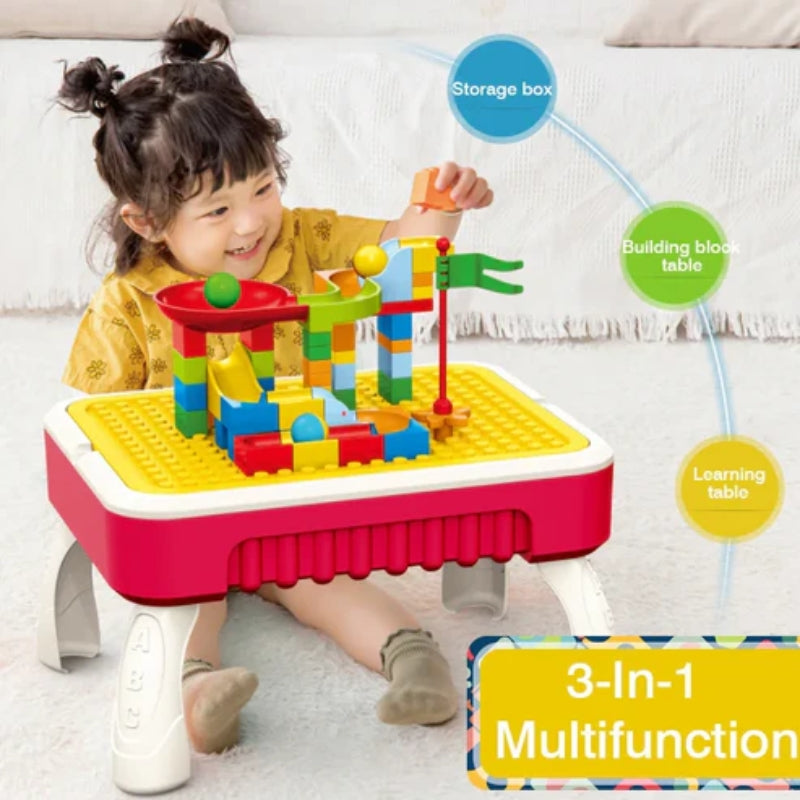 3 In 1 Multifuntional Building Blocks Table For Kids