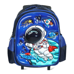 3D 16 Inches Trolley School Bag For Boys