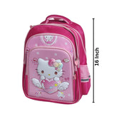 3D Hello Kitty 16 Inch School Bag & Pink Transparent Water Bottle (GB-2021) (Deal)