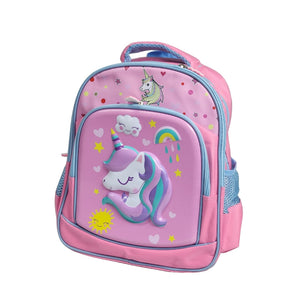 3D Unicorn 13 Inch School Bag & Unicorn Water Bottle(GB-2020) (Deal)