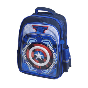 3D Captain America 16 Inch School Bag & Blue Transparent Water Bottle (GB-2021) (Deal)