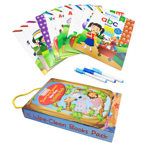 Bundle Of 10 Preschool Books Wipe Clean & Reading