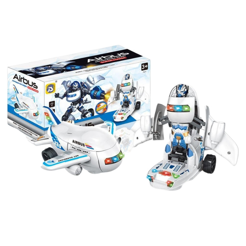 2 In 1 Transformer Airbus Robot Toy With Light And Music For Kids