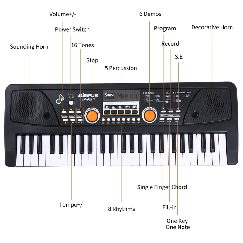 Bigfun 40 Keys Electronic Keyboard With Mic For Kids (Deal)