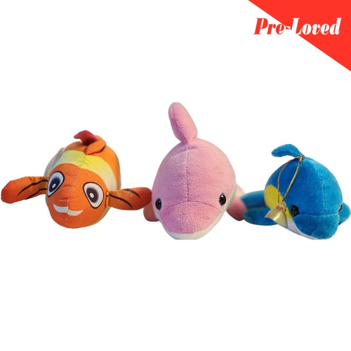 Blue Fish / Orange Fish / Pink Fish Plush Toy Pack of 3 Premium Pre-loved